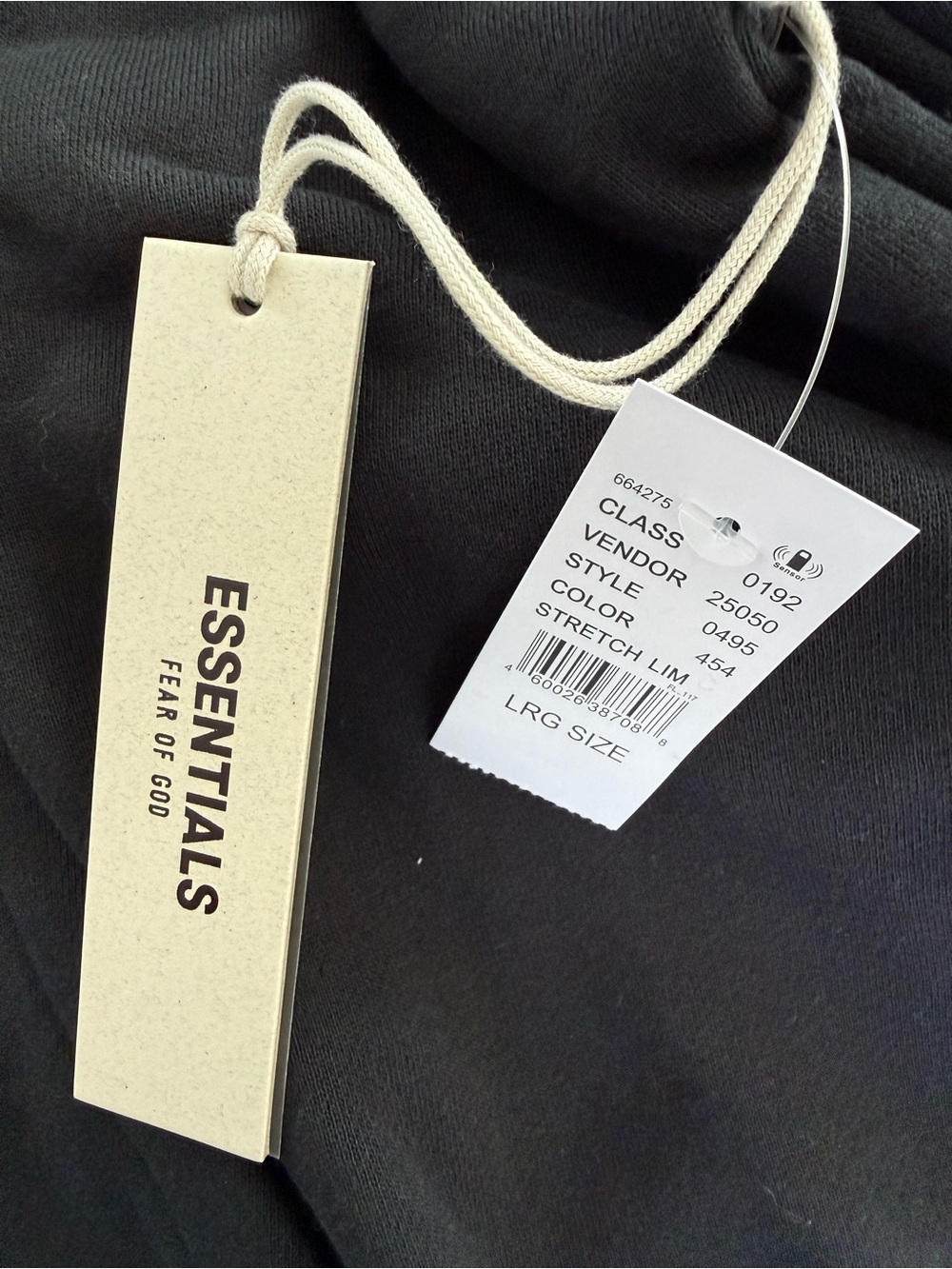 Fear of God Essentials Pullover Black Limo Hoodie Sweatshirt NWT Size L - Picture 4 of 7